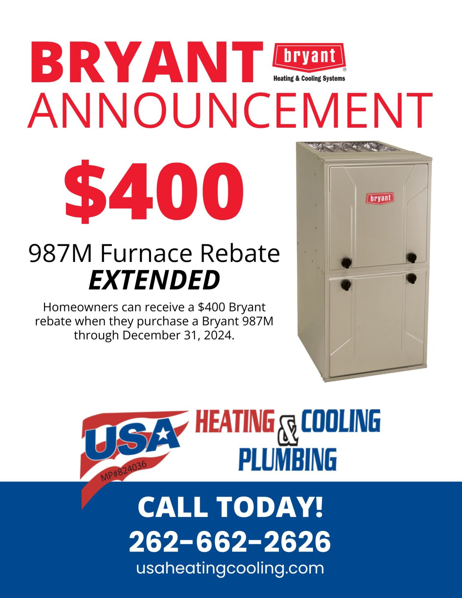 USA HEATING EXTENDED REBATE